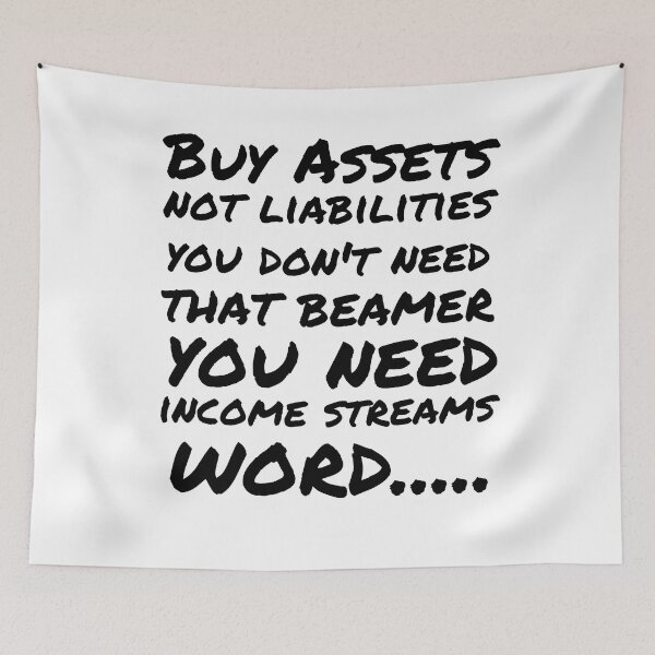 Item preview, Buy Assets Not Liabilities  designed and sold by mkzmerch.