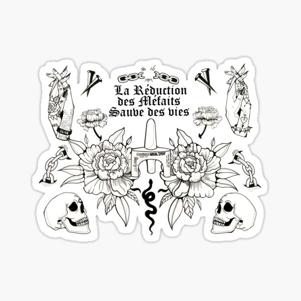 Item preview, Harm reduction saves lives - Drawing by Mélodie Talbot designed and sold by AQPSUD.