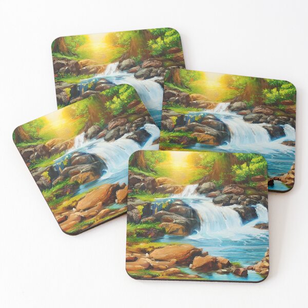 Item preview, Beautiful Waterfall Painting designed and sold by SketchesbyJay.