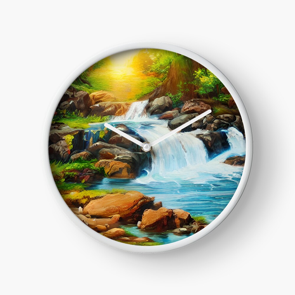 Glimmering River Waterfall Vol.7 Framed Wall Art Poster Print Canvas  Picture