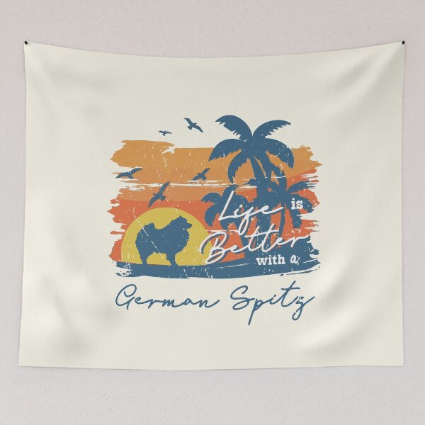 Item preview, Life is Better With German Spitz Beach Sunset Retro Vintage designed and sold by rafaeltto.