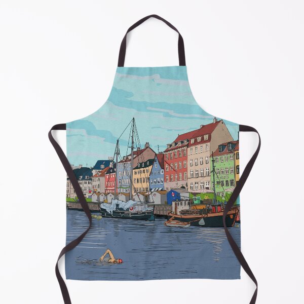Item preview, Nyhavn Copenhague Dinamarca Ilustración designed and sold by Wall-Art-Sketch.