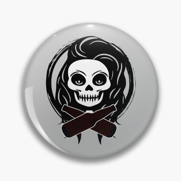 Item preview, Bartender Female Skull and Crossed Beer Bottles Black Logo designed and sold by Nuletto.