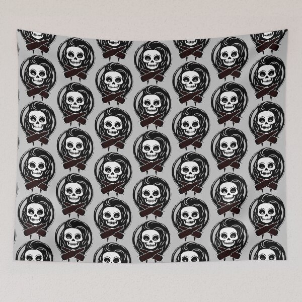 Item preview, Bartender Female Skull and Crossed Beer Bottles Black Logo designed and sold by Nuletto.