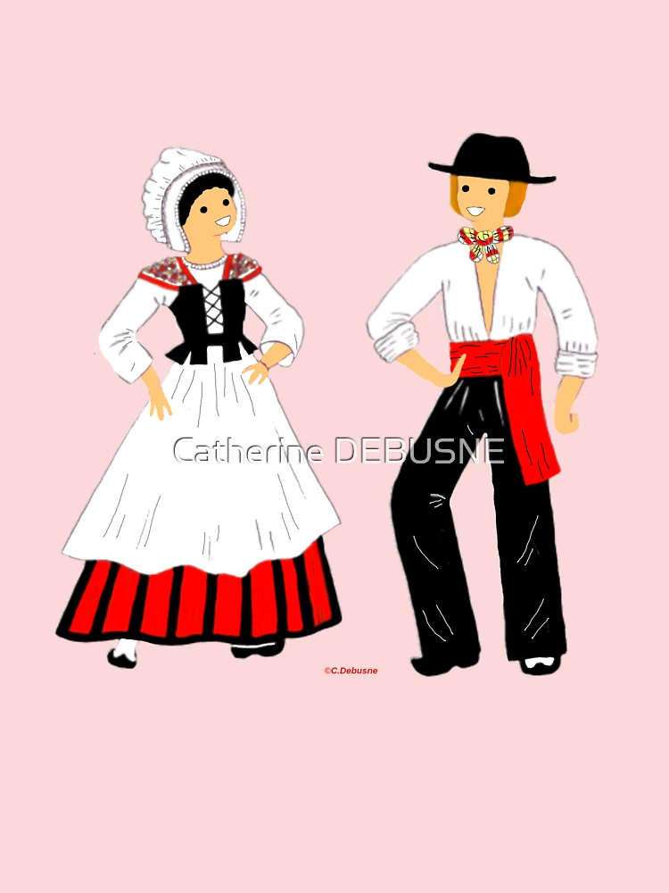 Costume from BASQUE COUNTRY, France Kids T-Shirt by Catherine Debusne