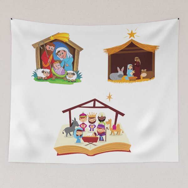 Item preview, The birth of the baby Jesus Christmas sticker  designed and sold by MichaelGrace.