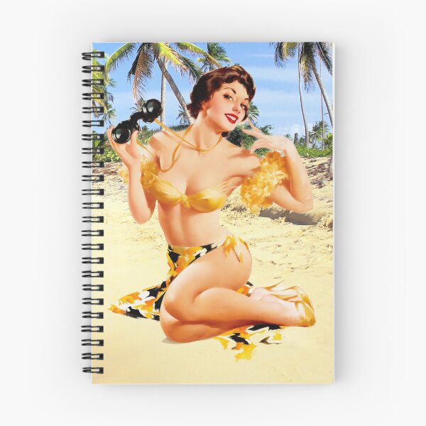 Item preview, Vintage Retro Sexy Girl Woman at the Sea Beach designed and sold by Trenddesigns24.