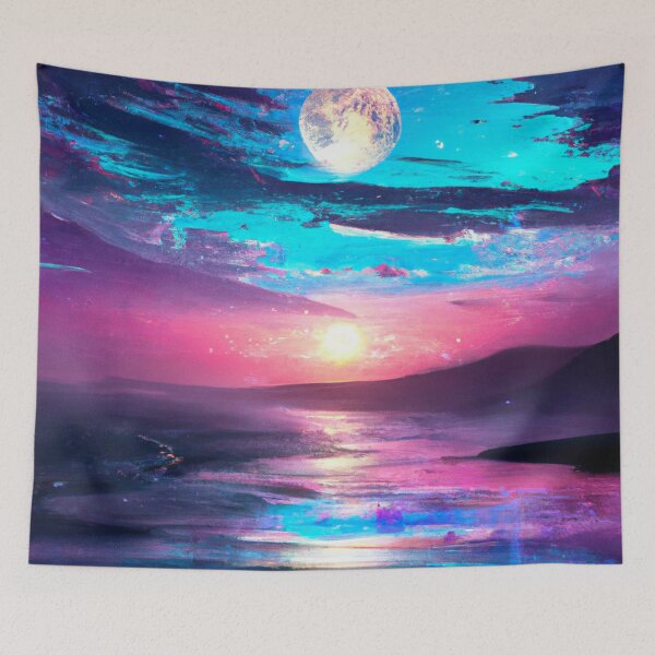 Artikelvorschau, Van Gogh style moon lunar space eclipse in the night sky  entworfen und verkauft von Chris Purdy.