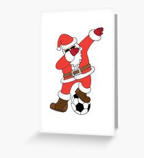 Tarjeta de felicitación Funny Santa Dabbing Soccer Christmas (Fútbol)