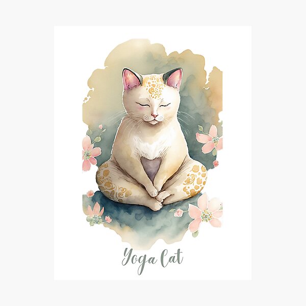 Item preview, Yoga cat 16 designed and sold by printiesart.