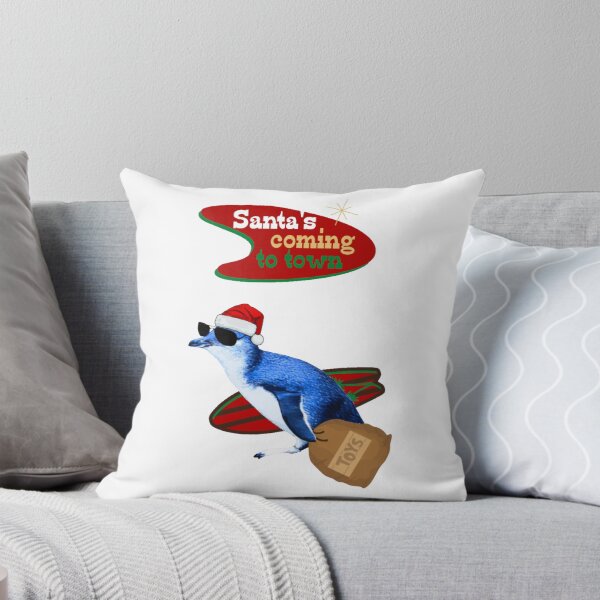 Item preview, Santa Is Coming Little Blue Penguin Surfer designed and sold by SBPenguins.