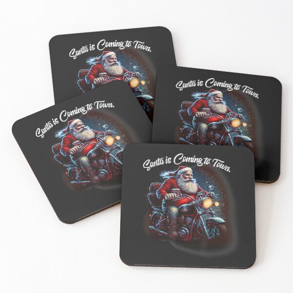 Item preview, Santa Clause on a Motorcycle shirt coming to town for winter T-Shirt designed and sold by Knight-Saverin.