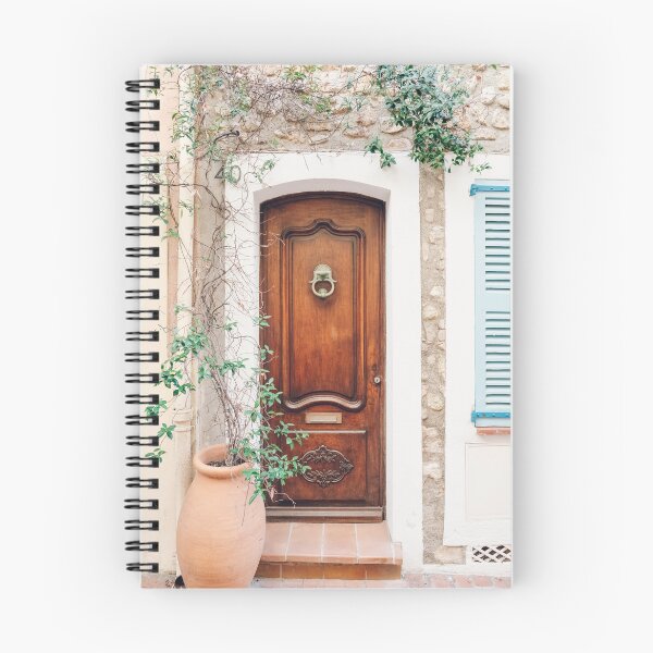 Item preview, French Riviera Wooden Door, Antibes France Travel Photography, Cote D'Azur Bright Pastel Boho Colored Photo Art Print designed and sold by radub85.