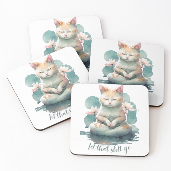 Item preview, Let that Sh!t go yoga cat  02 designed and sold by printiesart.