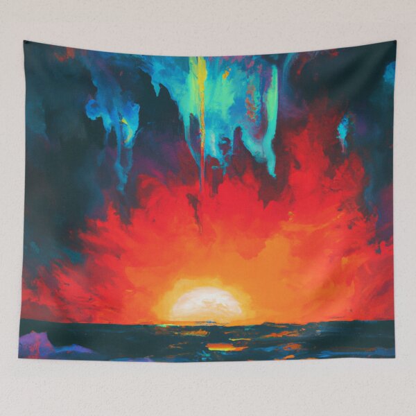 Artikelvorschau, VanGogh style blood moon lunar space eclipse in the night sky  entworfen und verkauft von Chris Purdy.