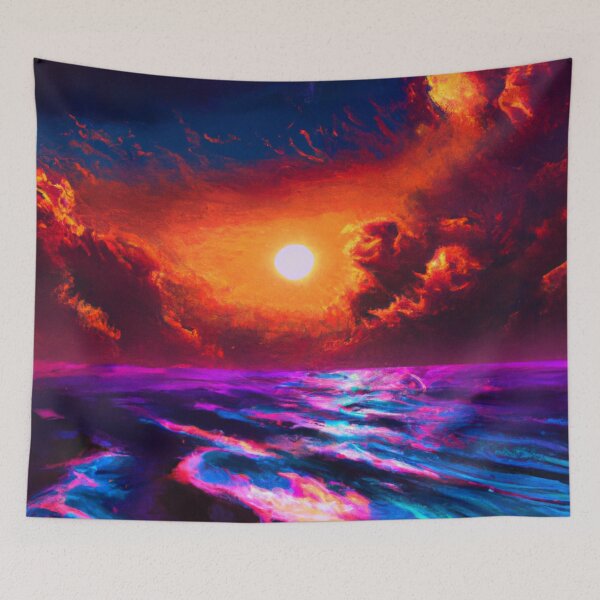 Artikelvorschau, Van Gogh style blood moon lunar space eclipse in the night sky  entworfen und verkauft von Chris Purdy.