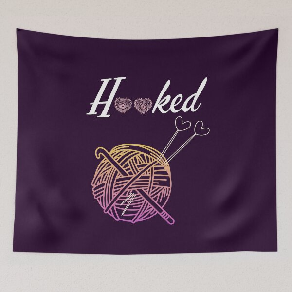 Item preview, Knit & Crochet Lover's Gift! Spin a Yarn, Hooked on Craft - Heart-Shaped Needlework, Crochet Needle and Knitting Needles designed and sold by Ceramic Scripture.