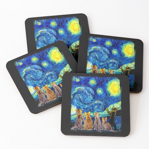 Item preview, Starry Night Kitty Cat, Van Gogh Art Cat Lover Gift, Cat Mom T-Shirt designed and sold by Francois-Lemann.