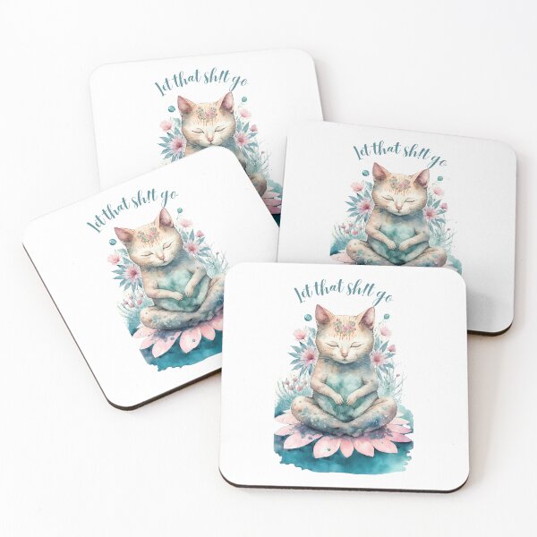 Item preview, Let that Sh!t go yoga cat 05 designed and sold by printiesart.
