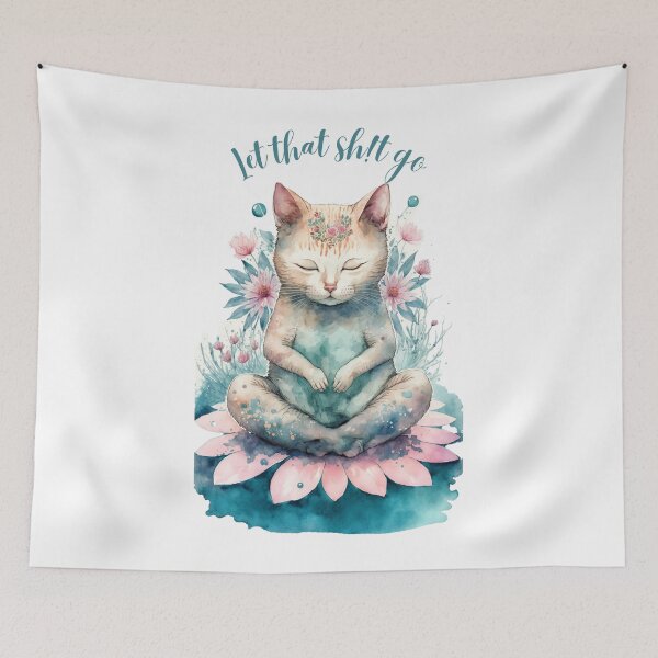 Item preview, Let that Sh!t go yoga cat 05 designed and sold by printiesart.
