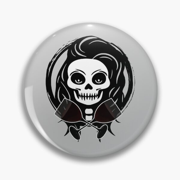 Item preview, Wine Drinker Female Skull and Crossed Wine Glasses Black Logo designed and sold by Nuletto.