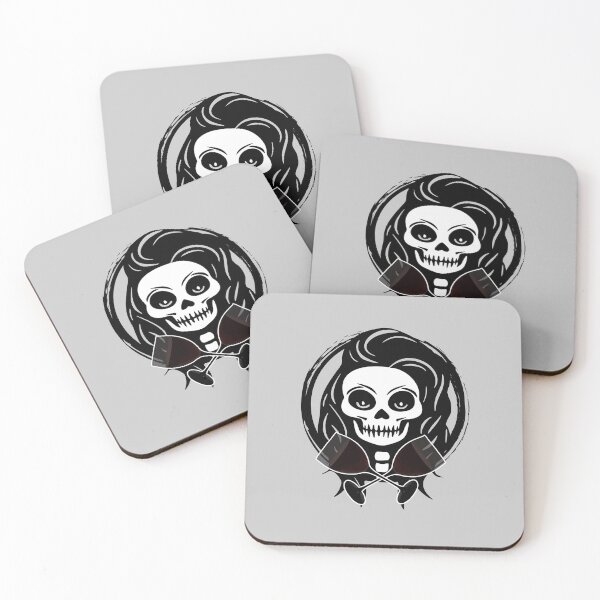 Item preview, Wine Drinker Female Skull and Crossed Wine Glasses Black Logo designed and sold by Nuletto.