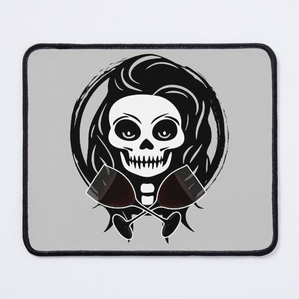 Item preview, Wine Drinker Female Skull and Crossed Wine Glasses Black Logo designed and sold by Nuletto.