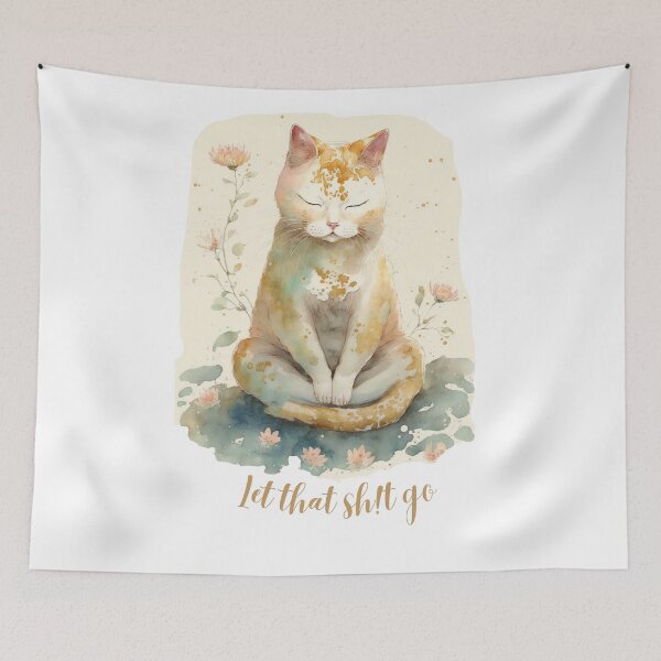 Item preview, Let that Sh!t go yoga cat 06 designed and sold by printiesart.