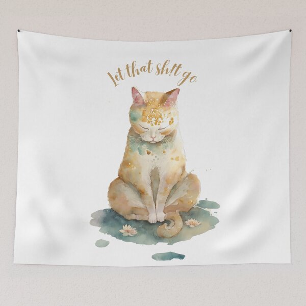 Item preview, Let that Sh!t go yoga cat 07 designed and sold by printiesart.