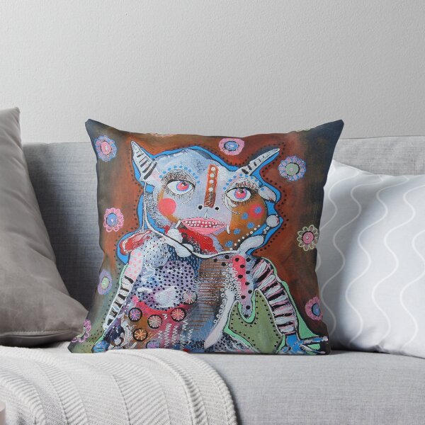 Artikelvorschau, Harry Weird Figur Art Brut Malerei entworfen und verkauft von BeaOutsiderArt.