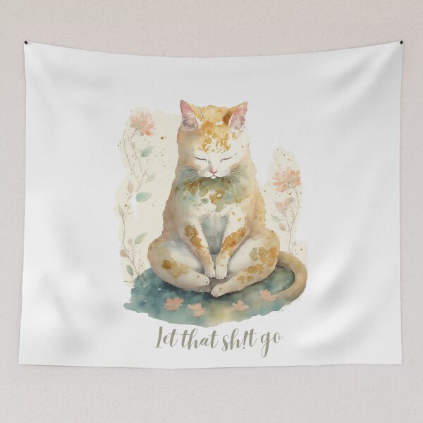 Item preview, Let that Sh!t go yoga cat 08 designed and sold by printiesart.