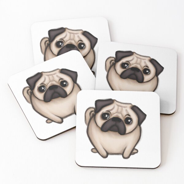 Item preview, Cute Pug Drawing designed and sold by WeHeartAnimals.