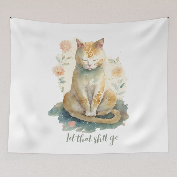 Item preview, Let that Sh!t go yoga cat  10 designed and sold by printiesart.