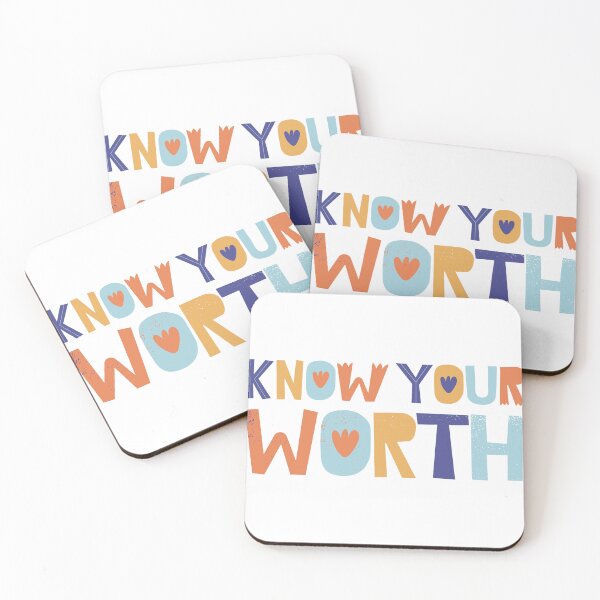Item preview, KNOW YOUR WORTH QUOTE designed and sold by CreatorWorld29.