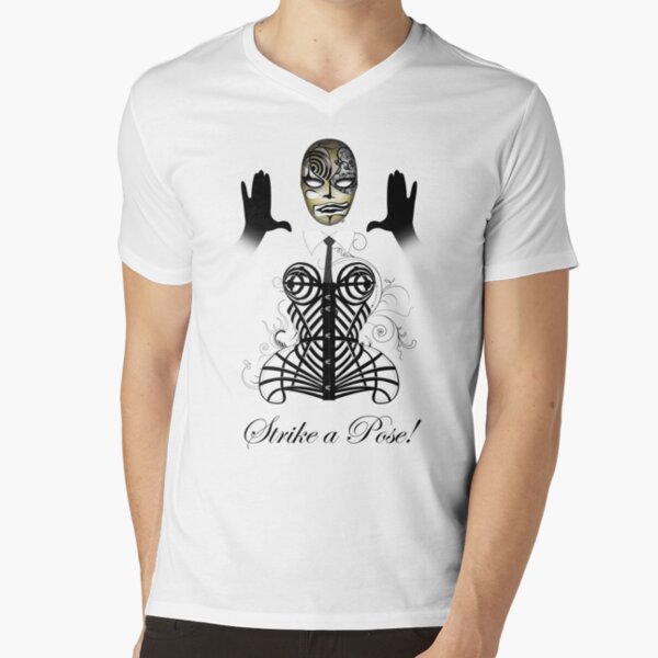MDNA - Strike a Pose! (suitable for a white t-shirt) V-Neck T-Shirt