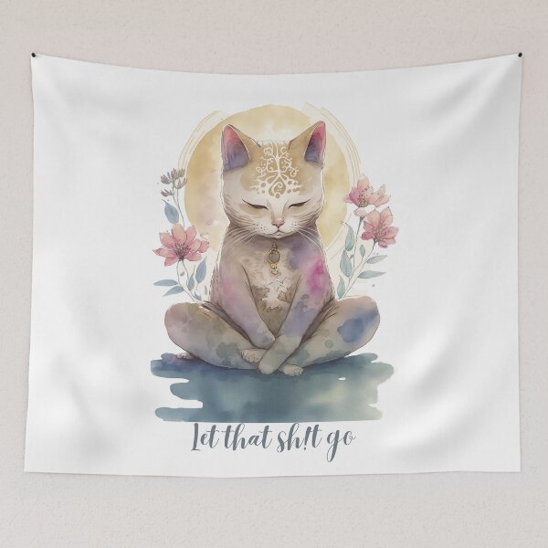 Item preview, Let that Sh!t go yoga cat 11 designed and sold by printiesart.