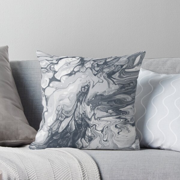 Aperçu de l'œuvre Vivid Grey Palette 4 Marble Fluid Art créée et vendue par Janzay.
