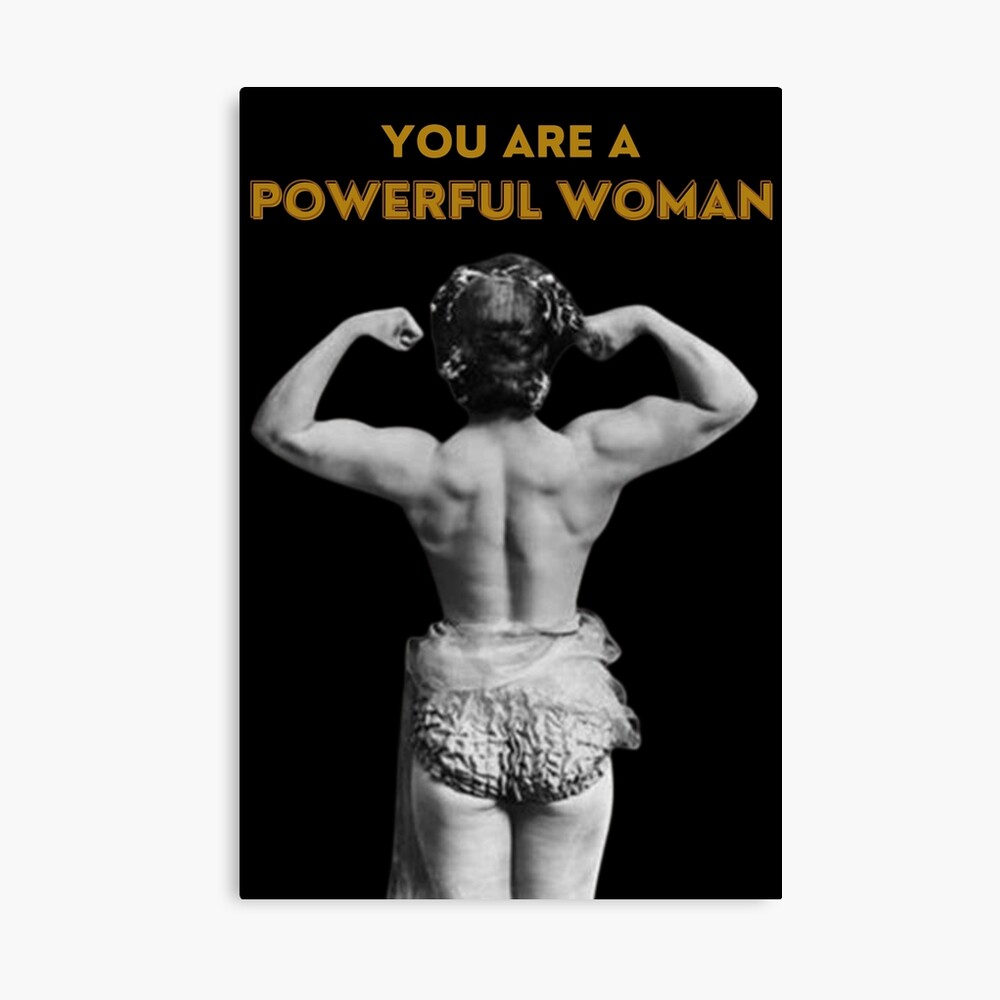 You are a powerful woman vintage bodybuilder 