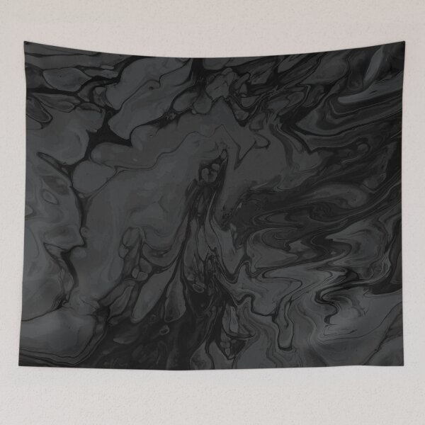Aperçu de l'œuvre Vivid Black Marble Fluid Art créée et vendue par Janzay.