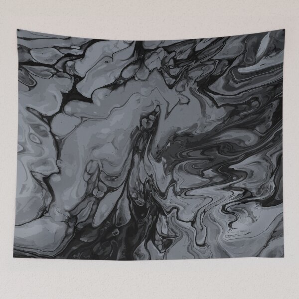 Aperçu de l'œuvre Vivid Grey Palette 6 Marble Fluid Art créée et vendue par Janzay.