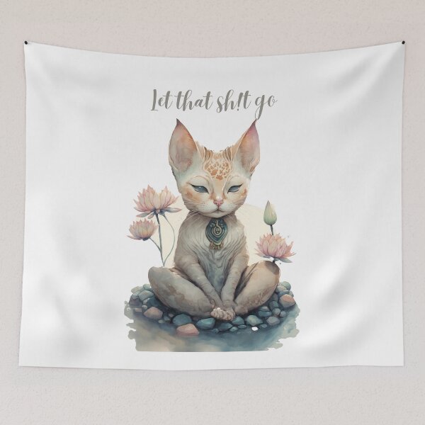 Item preview, Let that Sh!t go yoga cat 12 designed and sold by printiesart.