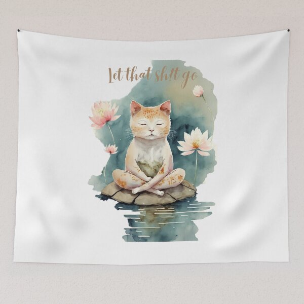 Item preview, Let that Sh!t go yoga cat 14 designed and sold by printiesart.