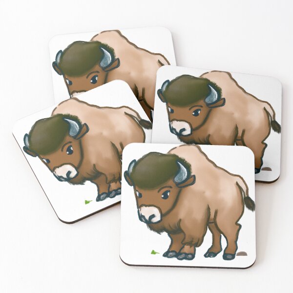Item preview, Cute Bison Drawing designed and sold by WeHeartAnimals.