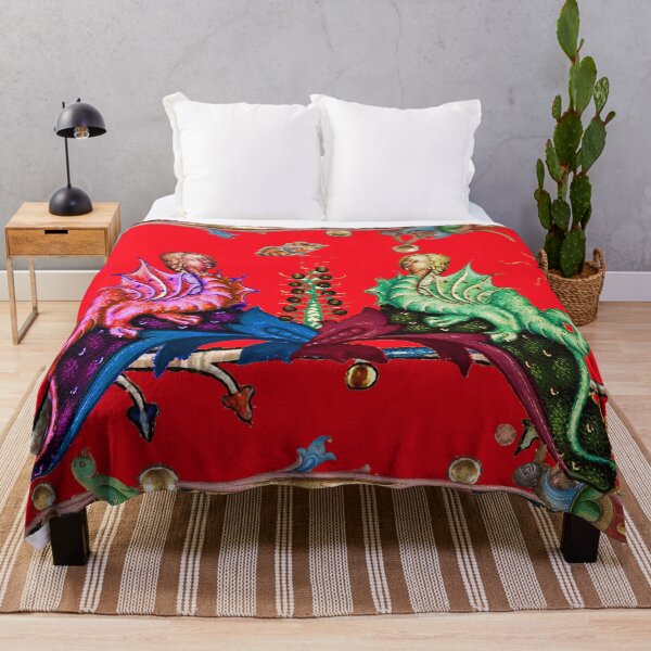 Item preview, WEIRD MEDIEVAL BESTIARY RED GREEN HYBRID DRAGONS IN ROYAL RED designed and sold by BulganLumini.
