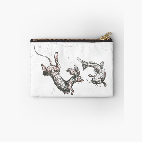 Item preview, Dachshund underwater. Sausage dog swimming with cat fish, illustration. designed and sold by CandyMedusa.