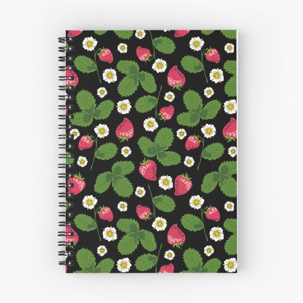 Item preview, Strawberry pattern with black background designed and sold by floralfan.