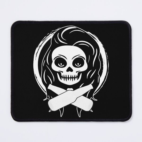 Item preview, Bartender Female Skull and Crossed Beer Bottles White Logo designed and sold by Nuletto.