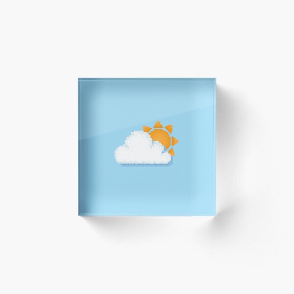 Item preview, Retro Pixel Sunshine and Cloud Weather Icon Design designed and sold by 8BitTrip.
