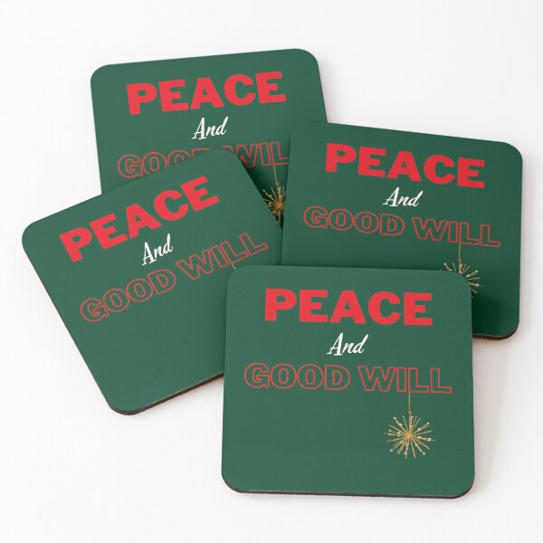 Item preview, Peace and Good Will to All: Christmas Red and White with Gold Ornament designed and sold by Ceramic Scripture.