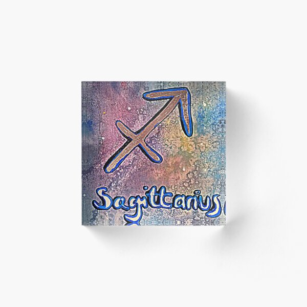 Sagittarius, zodiac, astrological, horoscope, star sign Acrylic Block